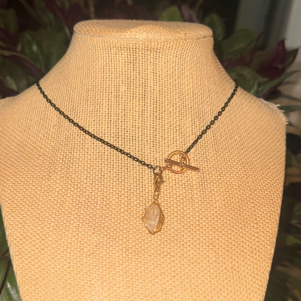 Toggle Charm Crystal Necklace - image 3